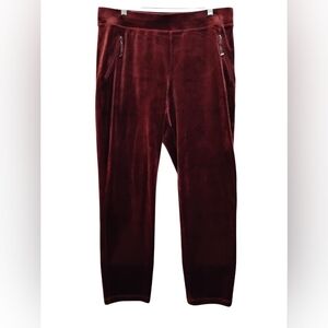 CHICO'S Women's Burgundy Silky Velvet Pants 1 U.S. M
